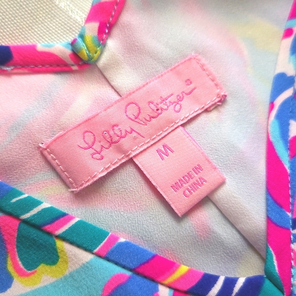 Lilly Pulitzer Silk Dress Psychedelic Sunshine Dusk Lela Mini Spaghetti Strap - Picture 8 of 12